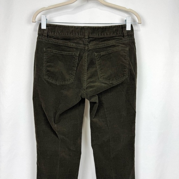 Talbots Womens Petite 2P Olive Green Heritage Corduoy Jeans Straight Leg Casual - Picture 6 of 13